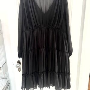 Modcloth Black Long Sleeve Dress
